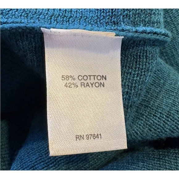 J. Jill Teal Knit Mock Neck Sweater Midi Dress Women's Small (137) - Picture 5 of 6